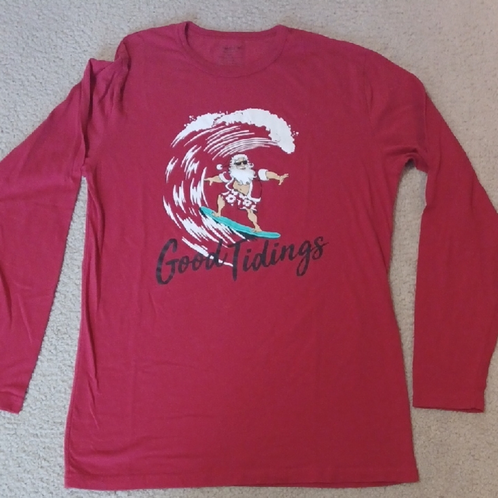 North Pole Trading Co. Red Santa Long Sleeve Top